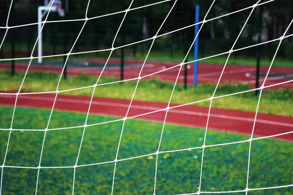 abstract soccer goal net pattern, outdoors