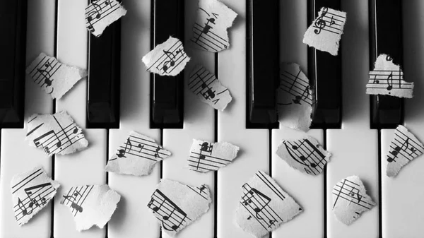 Piano Sparato Vicino Tasti Pianoforte Strumento Musicale — Foto Stock