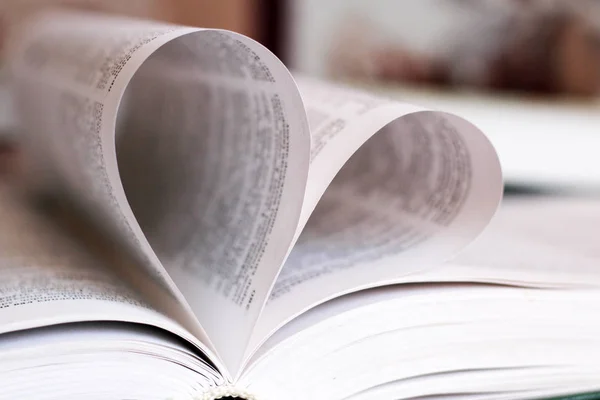 Feliz día de San Valentín con el corazón feliz libro relajante.Disfrute de la lectura . — Foto de Stock