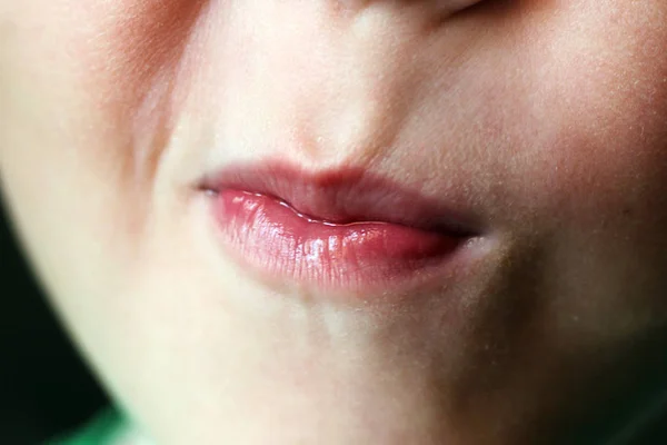 Mouth of a 5 years old boy. Closeup — Stock Photo, Image