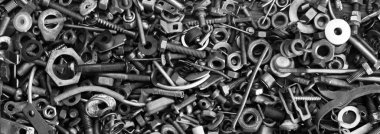 Cıvata ve vida çeşitleri, arka plan için bir set