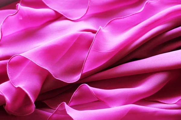 Pink Satin Fabric Pleats Background — Stock Photo, Image