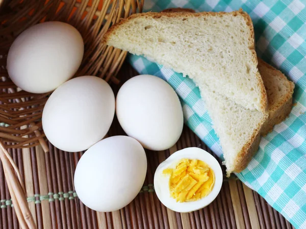 Gekochte Eier Natürliche Nahrung Nah Getönt — Stockfoto