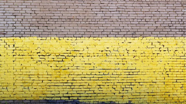 Ściana Cegły Biało Żółtej Idealna Jako Tło Retro — Zdjęcie stockowe