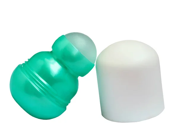 Kvinnodeodorant Grön Flaska Isolerad Vit Bakgrund — Stockfoto