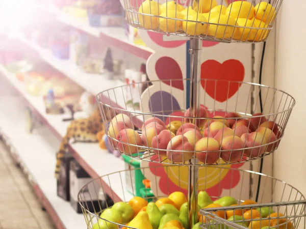 Fresh fruits in a hypermarket, natural food