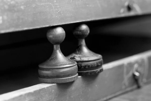 Retro wooden chess so close, a rarity game