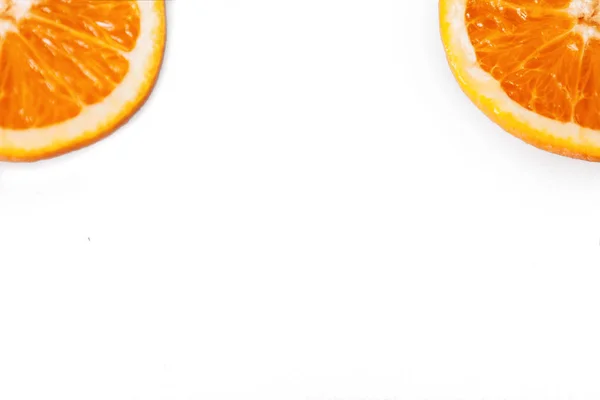 Laranja Sobre Fundo Branco Fruta Redonda Produto Oranje Ochenky Delicioso — Fotografia de Stock