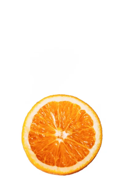 Laranja Sobre Fundo Branco Fruta Redonda Produto Oranje Ochenky Delicioso — Fotografia de Stock