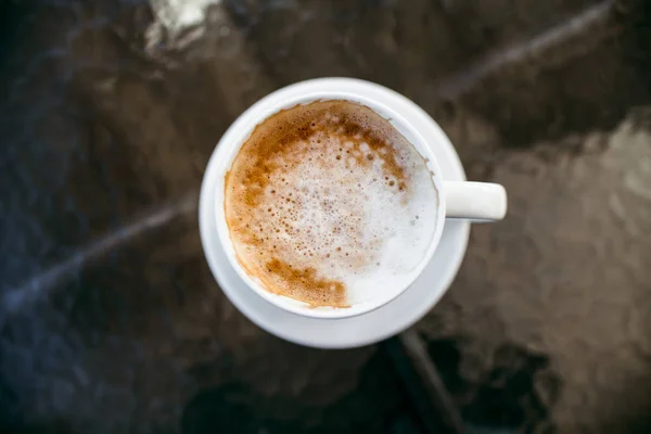 Kafe Yang Nyaman Kota Minuman Kopi Sangat Menyegarkan Amerika Cappuccino — Stok Foto