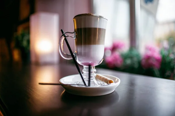 Gezellig Café Stad Koffie Dranken Stimuleren Sterk Amerikaans Cappuccino Latte — Stockfoto