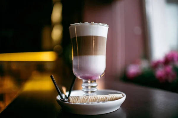 Acogedor Café Ciudad Bebidas Café Fuertemente Vigorizar Americano Capuchino Latte —  Fotos de Stock