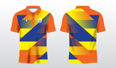 soyut polo mavisi ve turuncu sarı tişört forma tasarımı