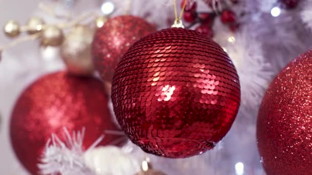 Brinquedos Natal Árvore Inverno Feliz Ano Novo — Vídeo de Stock