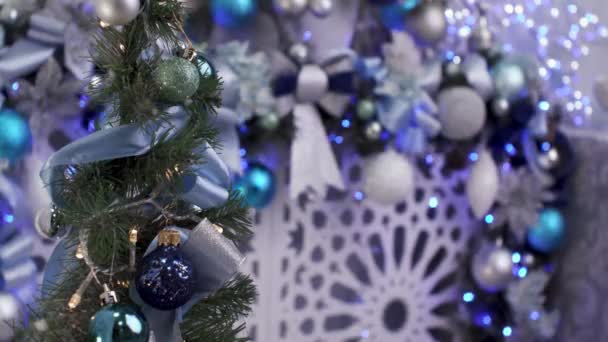 Brinquedos Natal Árvore Inverno Feliz Ano Novo — Vídeo de Stock