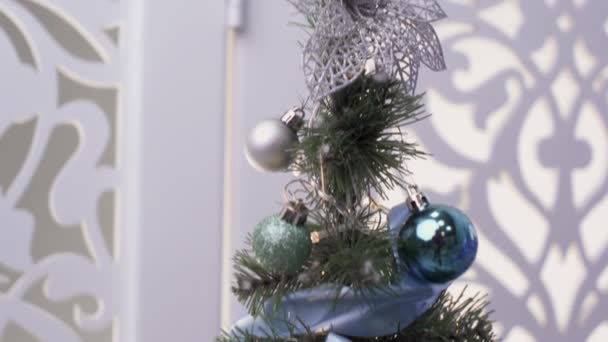 Weihnachtsspielzeug Winterbaum Frohes Neues Jahr — Stockvideo