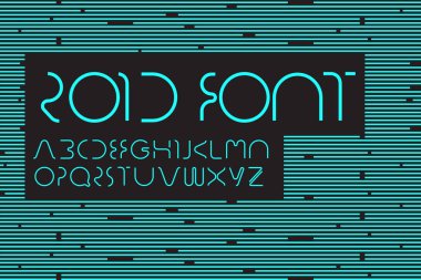 Futuristic and modern font design, colorful vector illustration