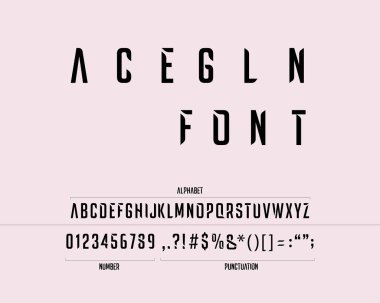 Elegance yazı tipi tasarımı, renkli vektör illüstrasyon