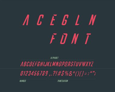 Elegance yazı tipi tasarımı, renkli vektör illüstrasyon