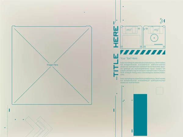 Diskette Fütüristik Tasarım Şablonu Renkli Vektör Illüstrasyon — Stok Vektör