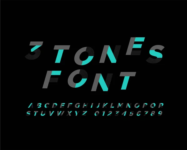3石フォントデザイン カラフルなベクトルイラスト — ストックベクタ