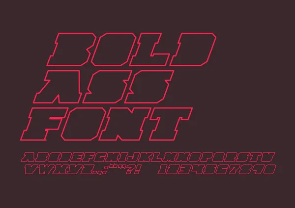Fet Röv Font Design Färgglada Vektor Illustration — Stock vektor