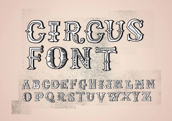 Circus Font Design Colorful Vector Illustration — Stock Vector