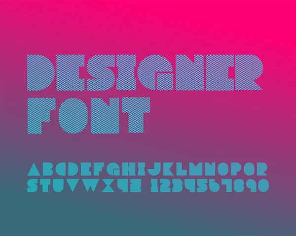 Designer Font Design Illustrazione Vettoriale Colorata — Vettoriale Stock