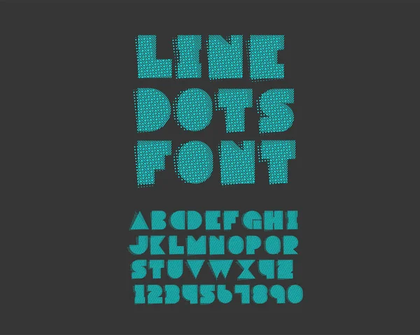 Дизайн Лінійних Точок Шрифту Барвиста Векторна Ілюстрація — стоковий вектор