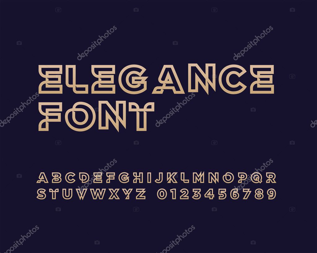Elegance font design, colorful vector illustration