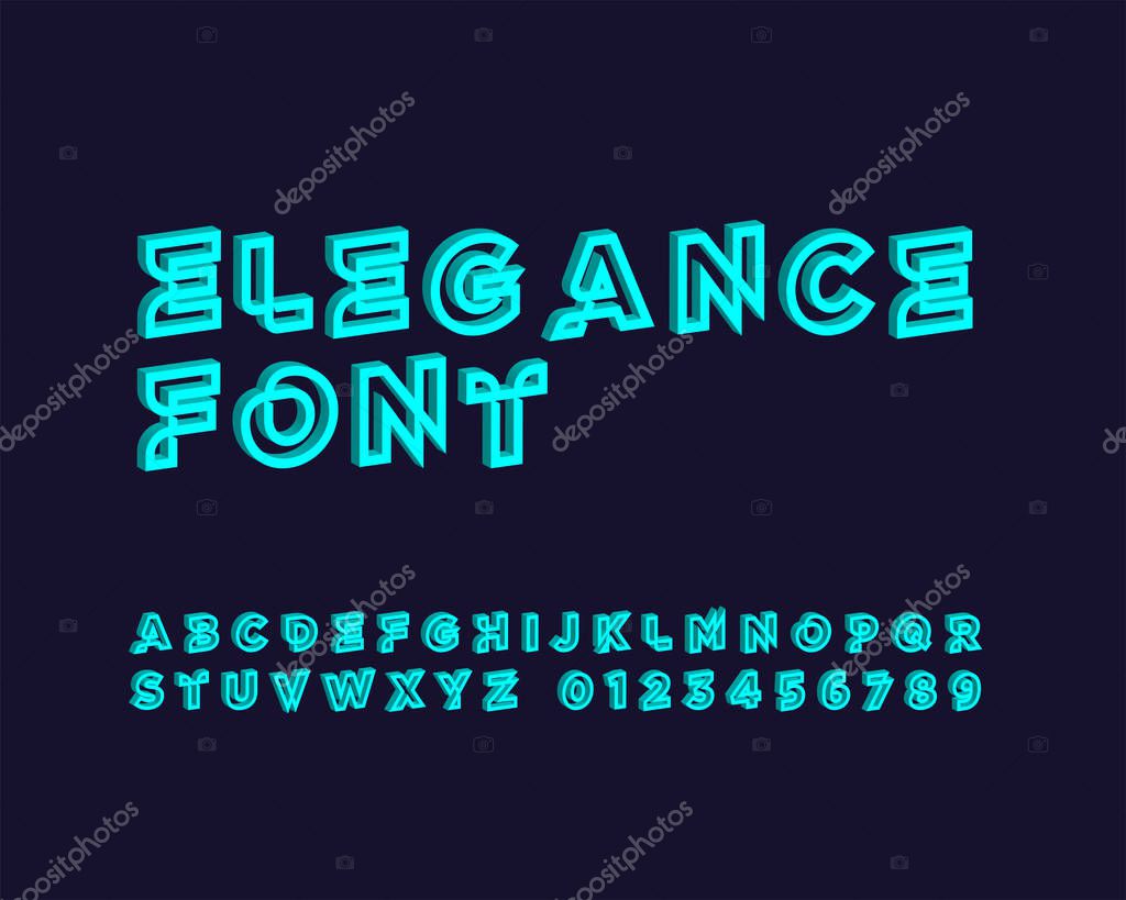 Elegance font design, colorful vector illustration