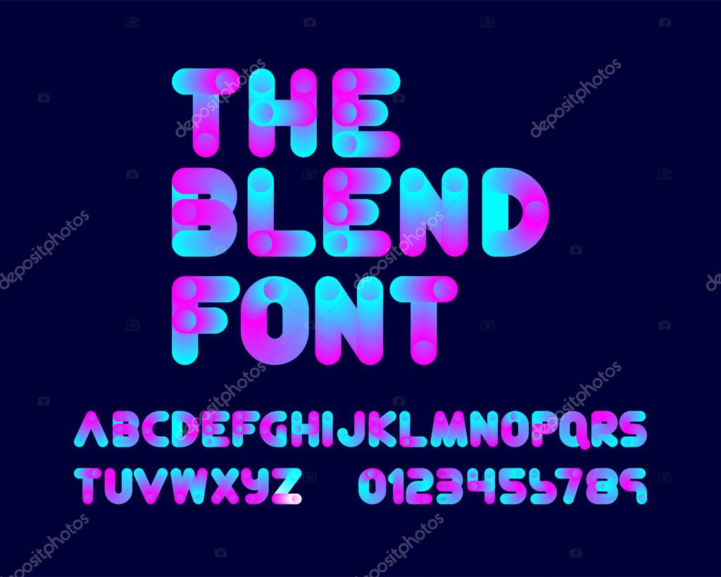 Blend font design, colorful vector illustration