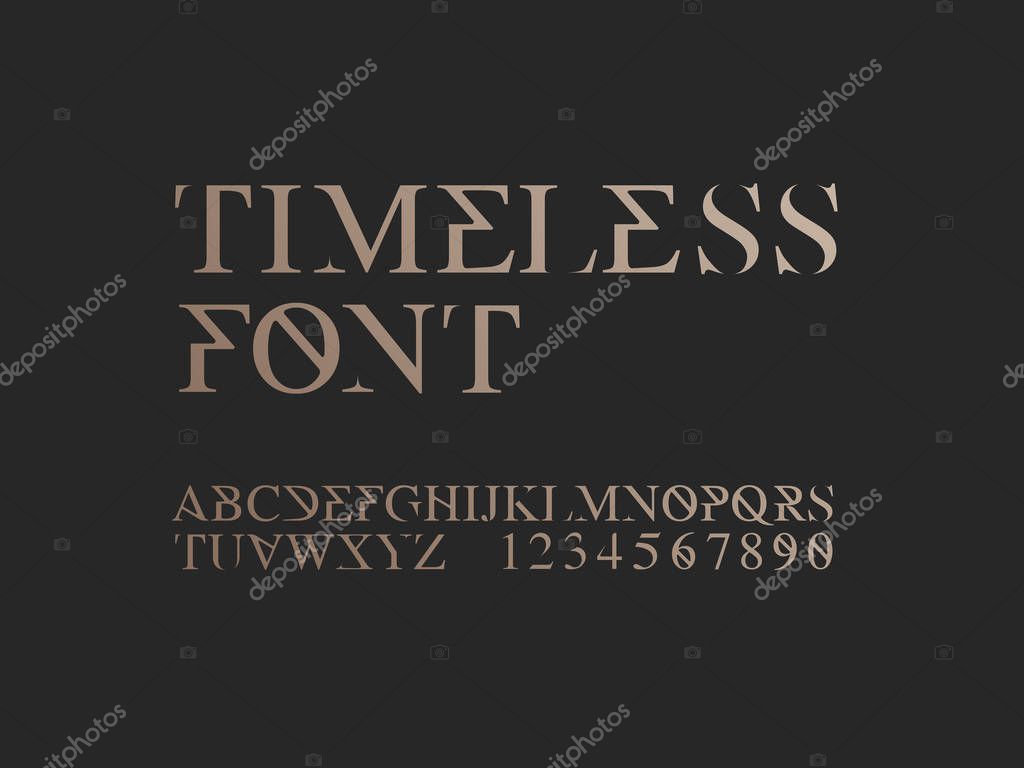Timeless font design, colorful vector illustration