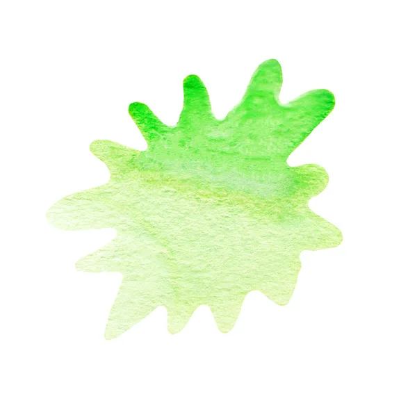 Żółto Zielonej Teksturowane Opryskać Farby Zielony Bryzg Akwarela Białym Tle — Zdjęcie stockowe