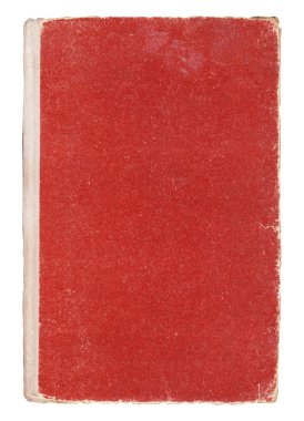 Eski vintage kırmızı kitap kapağı yaptırın. İzole eski kitap. Boş eski kırmızı kitap kapağı üzerinde beyaz izole. 