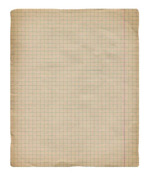 Mřížka Starý Papír Milimetrový Papír Poznámkového Bloku Textura Vinobraní Papíru — Stock fotografie