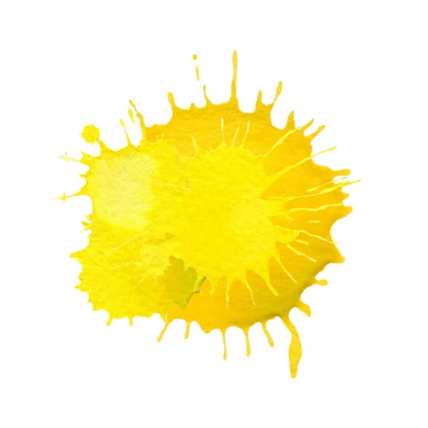 Şlemeli Sarı Suluboya Grunge Arka Plan Soyut Sarı Boya — Stok fotoğraf