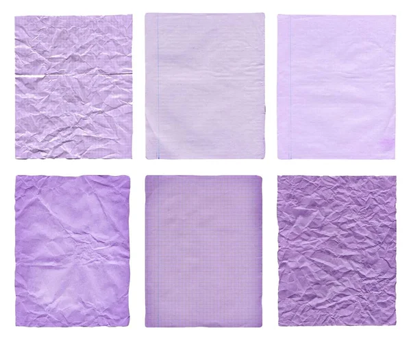 Paarse Textuur Instellen Achtergrond Oude Paarse Papier Structuren Ingesteld Violet — Stockfoto