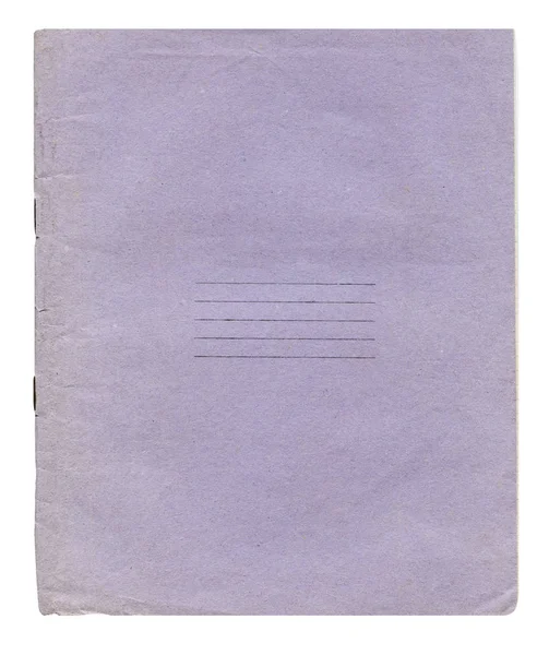 Фіолетова Стара Книга Вправ Фіолетовий Блокнот Ізольований Білому Тлі Старий — стокове фото