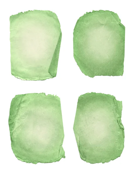 Grünbuch Isoliert Grünes Papierblatt Isoliert Auf Weiß Sammlung Hellgrünes Papier — Stockfoto