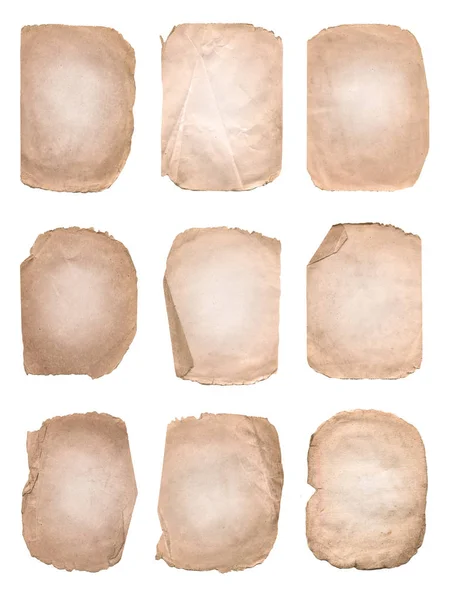 Collection Various Old Paper Old Vintage Paper Texture Set Aged — Stock Photo, Image