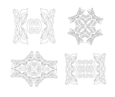 El Siyah çiçek süslü öğeleri çekilmiş. Düğün davetiye tasarım öğeleri. Vintage siyah çiçek tasarım. Vektör süs dekoratif tasarım