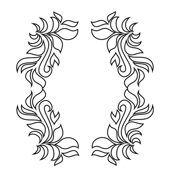 Eléments Floraux Noirs Dessinés Main Invitations Mariage Éléments Design Design — Image vectorielle