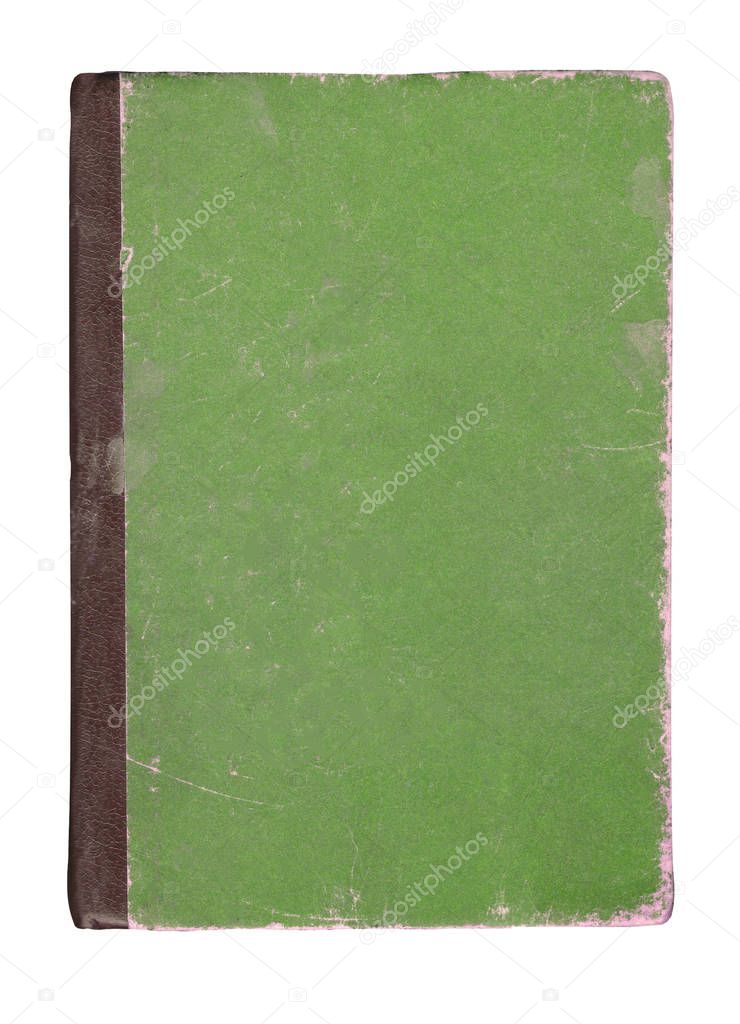 Green book isolated on white. Closed green book isolated