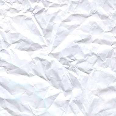 Buruşuk buruşuk kağıt doku veya arka plan. Buruşuk kağıt dokusu. Beyaz kağıt levha.
