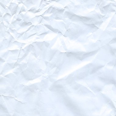 Beyaz arka plan için kağıt buruşuk. Boş parşömen levha 