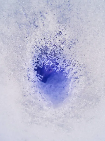 Зимний Лед Стекле Морозы Окне Зимой Зимнее Замороженное Стекло — стоковое фото