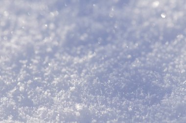 Kar doku kış arka plan. Parlak beyaz kar doku güneşli bir kış.