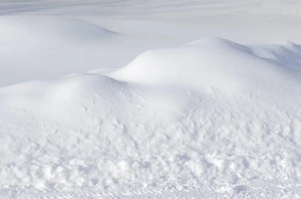 Čerstvý Sníh Kryt Zblízka Vánoční Pozadí Abstraktní Zasněžená Zimní Krajina — Stock fotografie