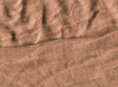 Kahverengi doku arka plan. Kahverengi doğal keten doku. Kahverengi kumaş doku 